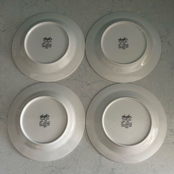 American Atelier Salad Plates Lattice Fruit 5031 Set of 4 Vintage Porcelain Rare - Picture 4 of 4